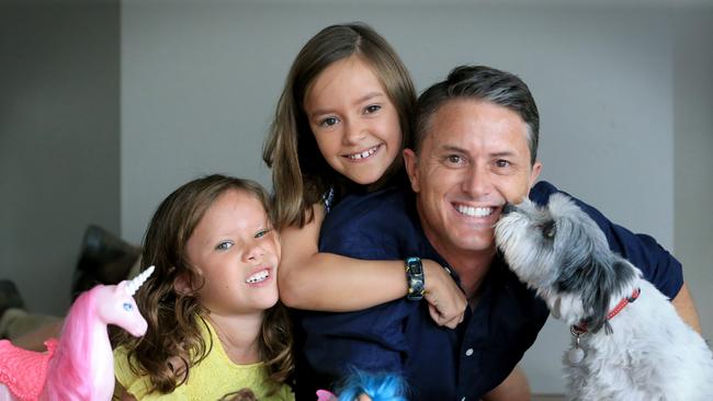 Max Futcher's much-loved dog Mintie with her family.