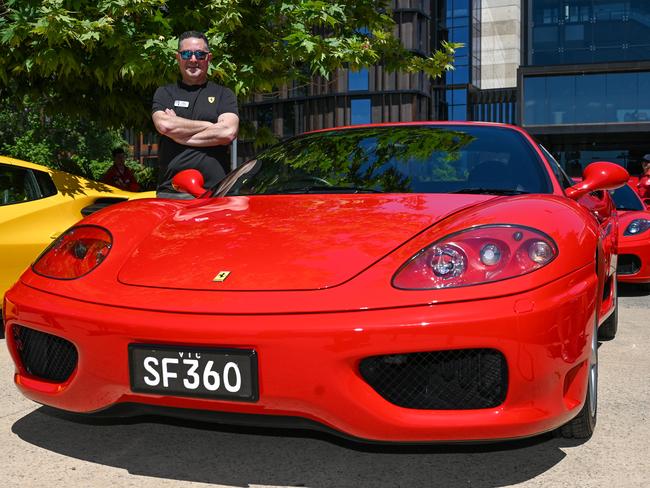 National Ferrari Owners club meet at Adelaide Oval. Photo: Naomi Jellicoe