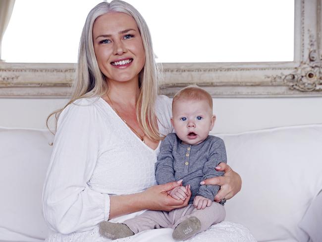 Fiona Ellis-Jones with her son Bankis. His twin sister Elizabeth was stillborn. She said she is trying to use Elizabeth’s legacy as a driver for good. Picture: Sam Ruttyn