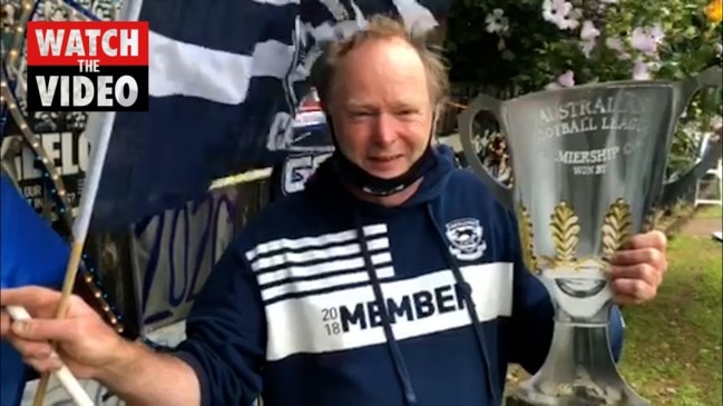 Geelong Cats fan gets emotional