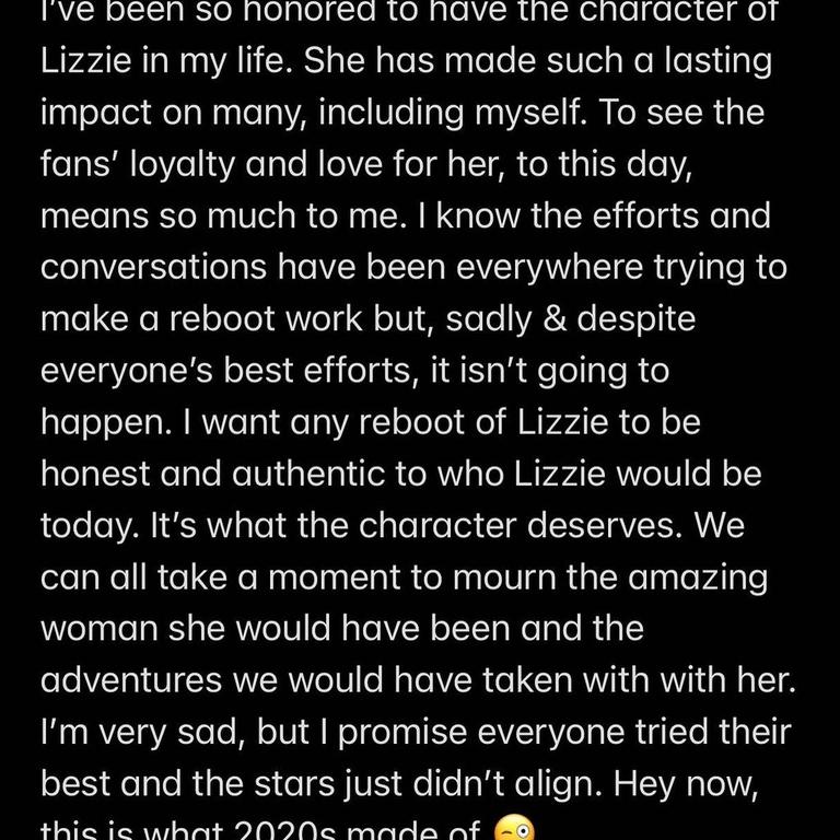 Hilary Duff informed her fans that the reboot wouldn't be happening. Picture: Instagram.