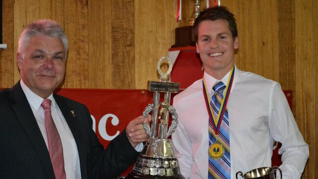 Joel Kay after winning Ramblers' best and fairest in 2012. Picture: Supplied