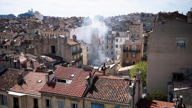 The building collapsed in Marseille, southern France, on April 9, 2023. Picture: AFP.