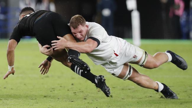 Sam Underhill’s tackle technique is both brutal and perfect Picture: AP