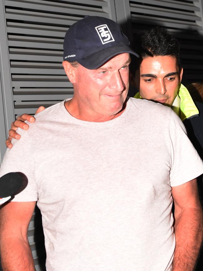 Darren Weir leaves Racing Victoria headquarters after a five-hour grilling by stewards. Picture: Tony Gough