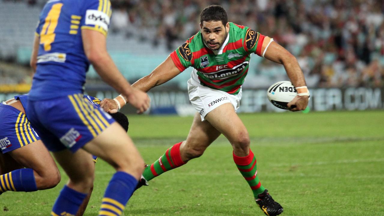 Greg Inglis snared his first win for the Rabbitohs against the Eels on March 26, 2011. Picture: NRL Photos