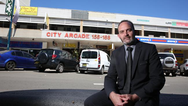 Campbelltown RSL venue manager Luke Whalan in front of the proposed hotel site. Picture: Robert Pozo