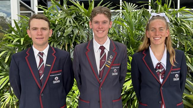 Genesis Christian College captains and vice-captains Ben McGrath, Jethro Caitens and Olivia Gittins (Olivia Scott not shown). Picture: Contributed