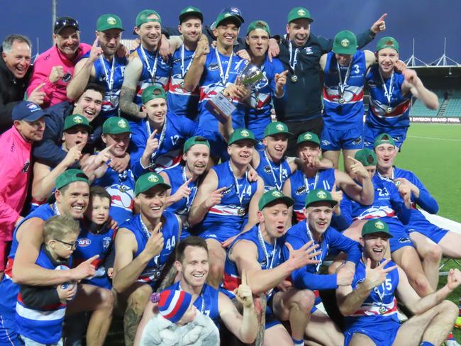 South Launceston celebrate their senior grand final win over Longford last year. The new-look NTFA released its 2025 roster schedule on Friday. Picture: Jon Tuxworth