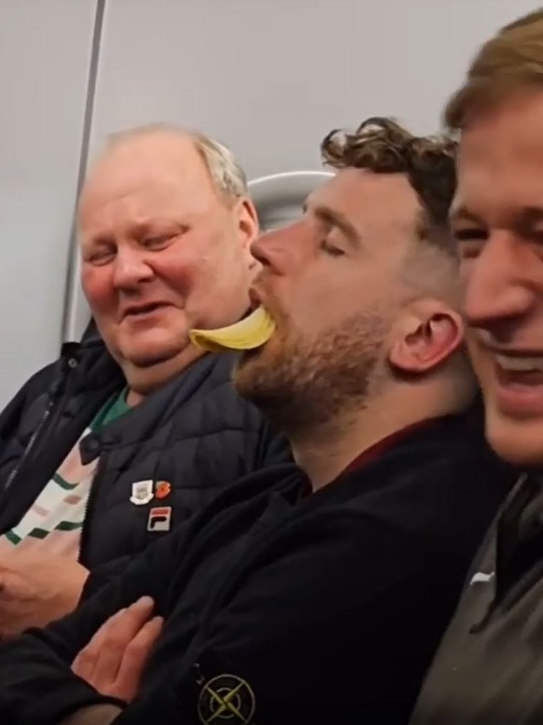 They eventually manage to stack five Pringles in his mouth. Picture: Kennedy News