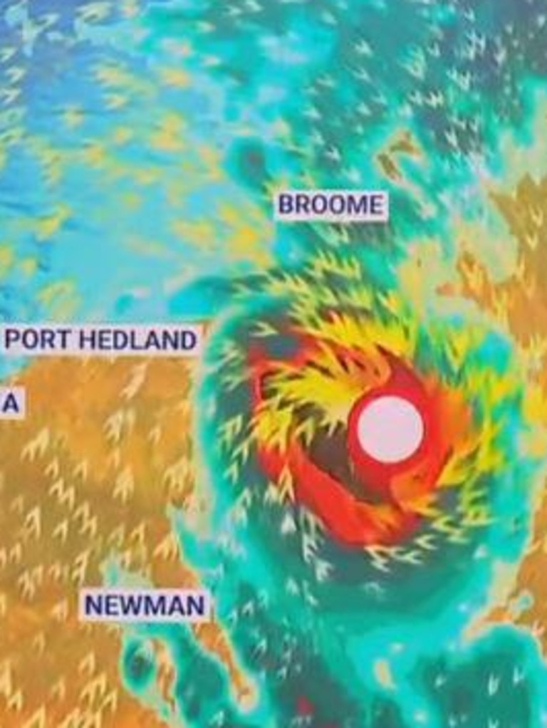 Tropical Cyclone Ilsa could become a Category 5 Tropical Cyclone, the highest category. Picture: Sky