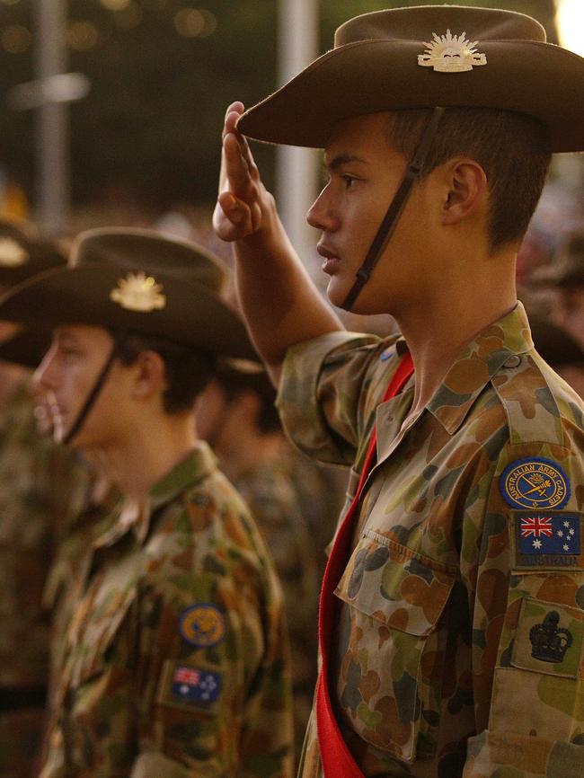 An Army Cadet Warrant Officier at the Blacktown RSL Club. Picture: David Swift