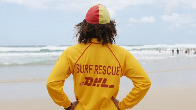 General, generic photos of Surf Lifesavers on Burleigh Heads beach. Life saver with red and yellow lifesaving cap. Picture: Brendan Radke.