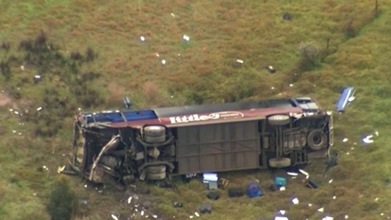 All 32 people on board the bus were taken to hospital. Picture: Today Show