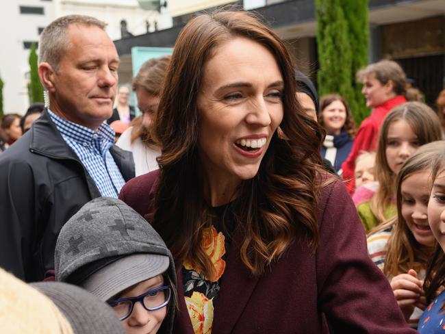 CHRISTCHURCH, NEW ZEALAND - OCTOBER 14: New Zealand Prime Minister Jacinda Ardern meets members of the public during a walkabout in the CBD on October 14, 2020 in Christchurch, New Zealand. The 2020 New Zealand General Election was originally due to be held on Saturday 19 September but was delayed due to the re-emergence of COVID-19 in the community. (Photo by Kai Schwoerer/Getty Images)