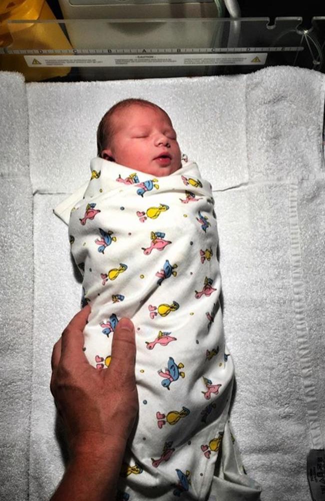 Jamie Oliver posted this picture of his newborn baby son. Picture: Instagram