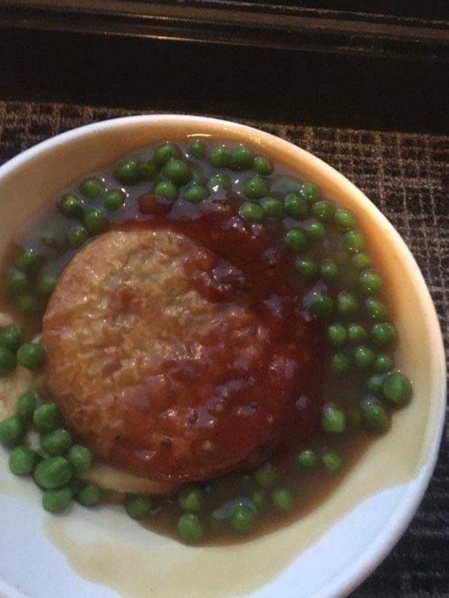 A meal served to a guest at a Tasmanian quarantine hotel.