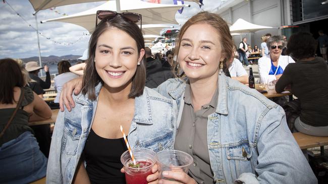 Ainsley Koch and Lucy Macdonald at day 5 of the Taste of Tasmania. Picture: LUKE BOWDEN