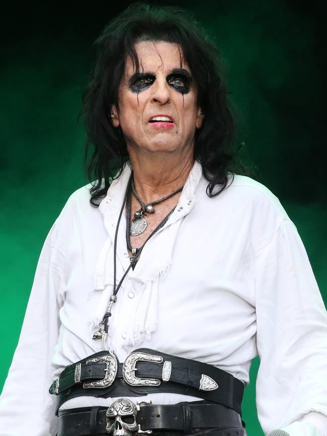 Alice Cooper performing at ANZ Stadium in Homebush. Picture: Richard Dobson