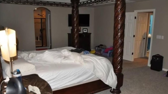 How the bedroom looked after the crime. Shanann was killed in this room, on the bed. Picture: Supplied