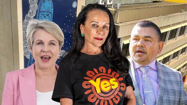 Environment minister Tanya Plibersek with former Indigenous Australians minister Linda Burney and Wiradyuri leader Roy Ah-see.