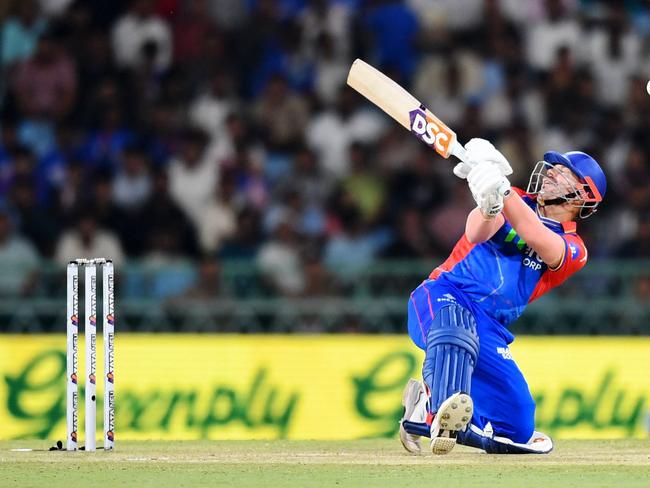 David Warner plays a shot for the Delhi Capitals. Picture: AFP