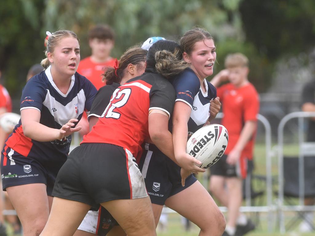 Kirwan State High School hosts St Patrick's College, Mackay, in round 1 of the 2025 Aaron Payne Cup. Senior Girls. Picture: Evan Morgan