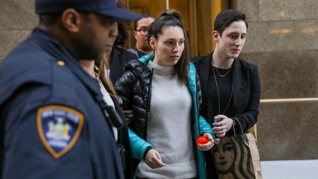 Witness Jessica Mann leaves Manhattan Criminal Court after testifying in 2020. Picture: Reuters