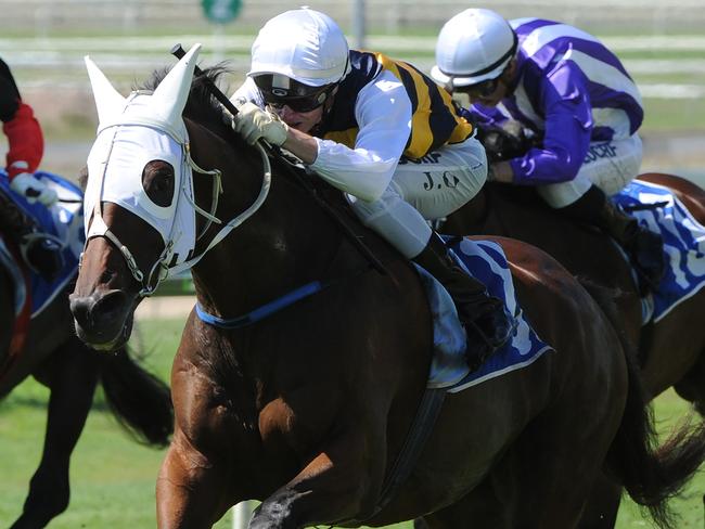 Caillebotte motors past his rivals to record a convincing victory. Picture: Grant Peters, Trackside Photography