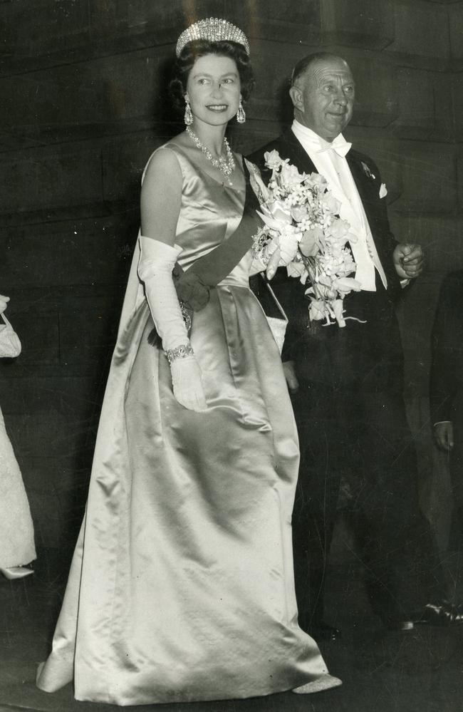 Queen Elizabeth II in Australia, during 1963 royal visit. She is pictured with the then Victorian Premier, Mr Henry Bolte.