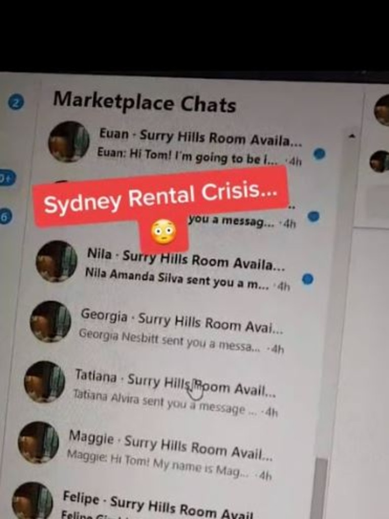 A renter has exposed a crisis hitting Sydney