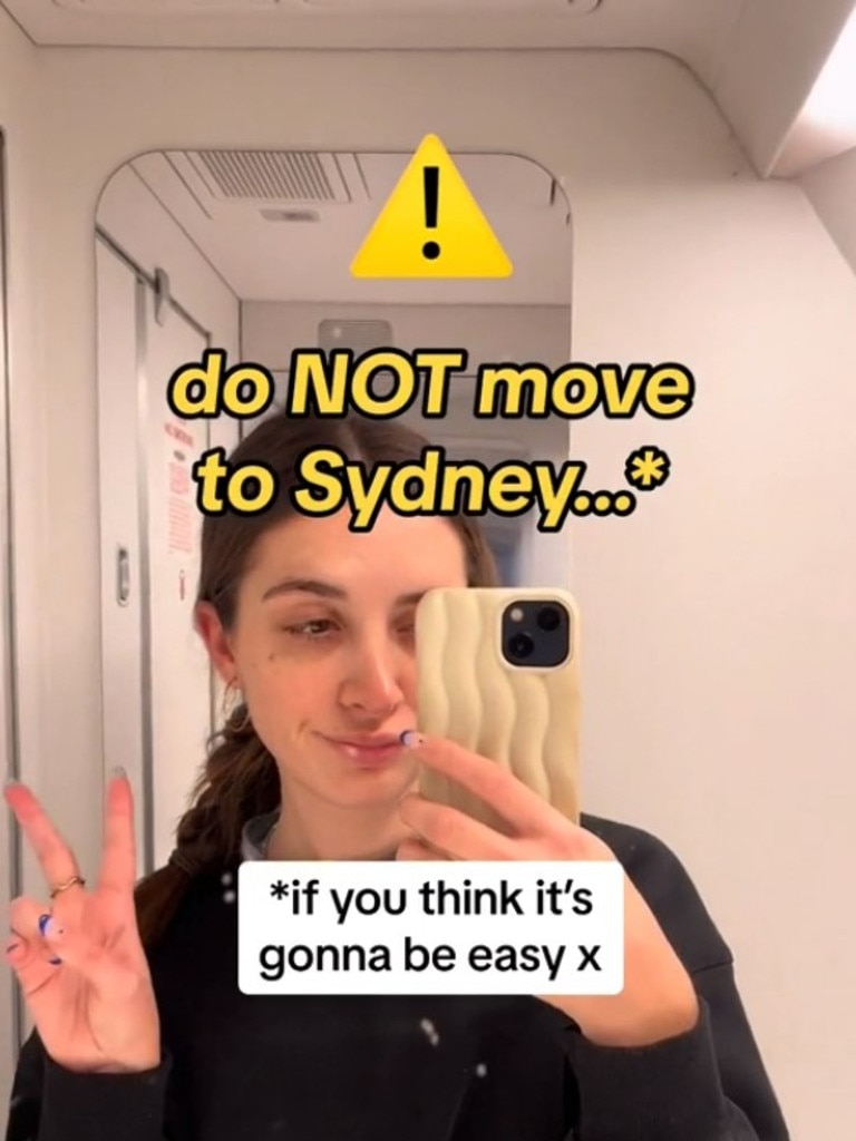 Ellie warns people that living in Sydney is not easy. Picture: TikTok