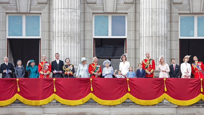 Royal family members included on the balcony of Buckingham Palace during the 2022 Trooping the Colour parade. Picture: Chris Jackson/Getty Images