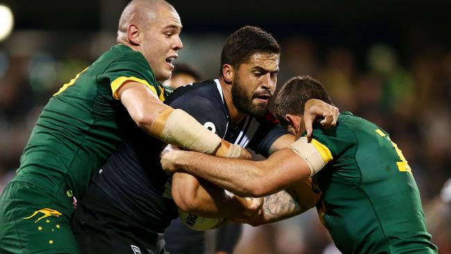 Jesse Bromwich in action for New Zealand in the Test against Australia.