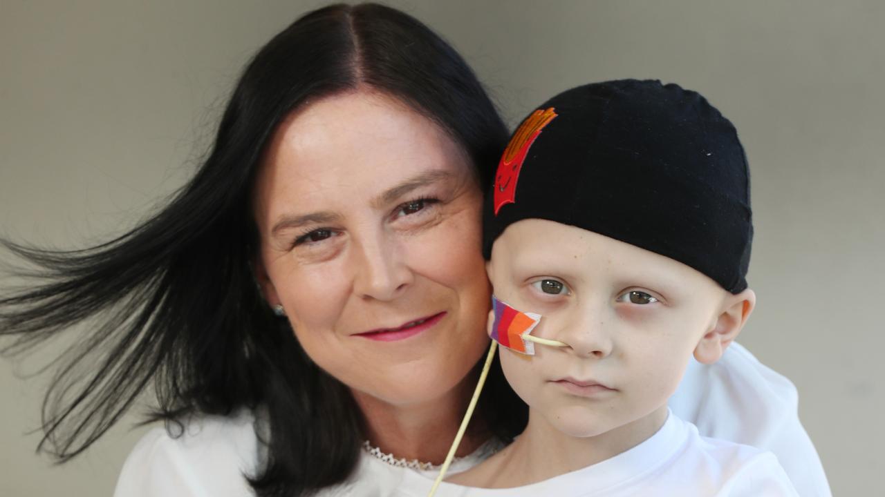 Wakerley boy Richie Walsh, with his mum Lisa, passed away after an 18-month battle with a rare cancer called rhabdomyosarcoma. Picture: Annette Dew