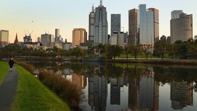 A very quiet Melbourne city this morning. Picture: David Crosling