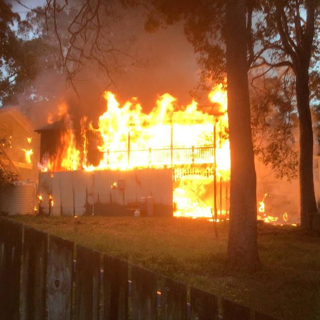 The fire destroyed one home and jumped to neighbouring properties. Picture: Supplied