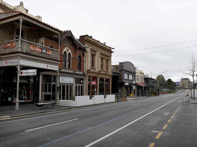 During Fringe time it’s one of the busiest parts of town. Today? Rundle Street is quiet and lifeless. Picture: NCA NewsWire / Naomi Jellicoe