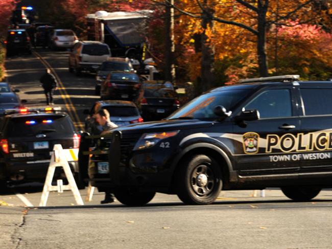 Possible human remains were found during a search of a home of someone known to Kyle Navin and may be linked to the disappearance of his parents. Picture: Cathy Zuraw/Hearst Connecticut Media via AP