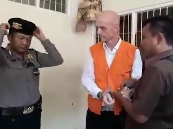 Greg Egli, has been in custody since late January when Balinese police allegedly found 0.33 grams of methamphetamine and drug paraphernalia during a search of the 41-year-old’s rented home. Picture: Nine News