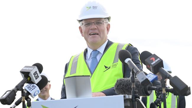 Mr Morrison answered questions about the scheme expansion at press conference on Monday. Picture: NCA NewsWire / Jeremy Piper