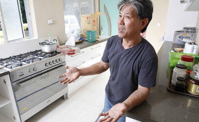 Goodna resident Cuong Van Tran, known as Chin, had $5900 stolen from his home on Saturday. He has been trying to rebuild the family home since January’s flood. Picture: Sarah Harvey