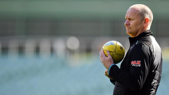 Port Adelaide coach Ken Hinkley has plenty to contemplate ahead of season 2018. Picture: Getty Images