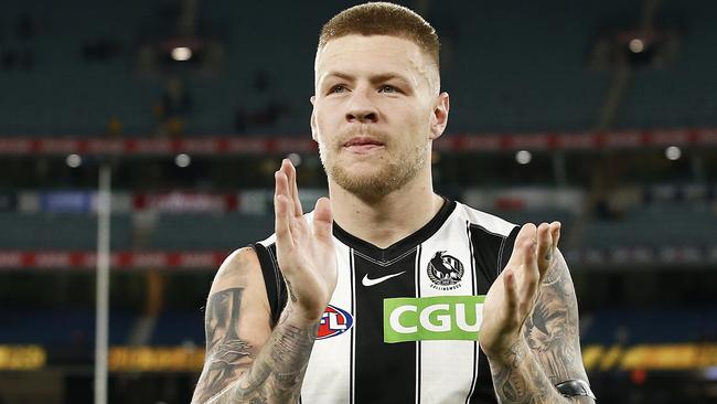 Jordan De Goey stood up for the Pies. Picture: AFL Photos/Getty Images