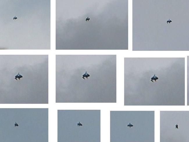 A bizarre object spotted over London ... Speculation it was a UFO. Picture: Facebook/Mixtris