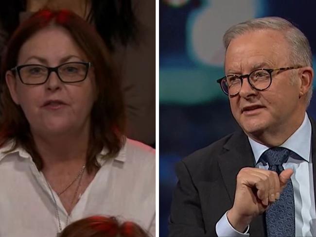 Jewish mother of four Janet Abadee confronted Prime Minister Anthony Albanese on anti-Semitism on Q+A on Monday night. Picture: Supplied/ABC