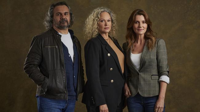 The mystery thriller stars Aaron Pedersen, Leah Purcell and Sara Wiseman. Picture: Binge