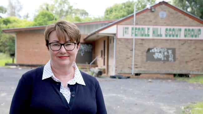 Councillor Lisa Lake the scout hall in March before its demolition. Picture: Angelo Velardo)