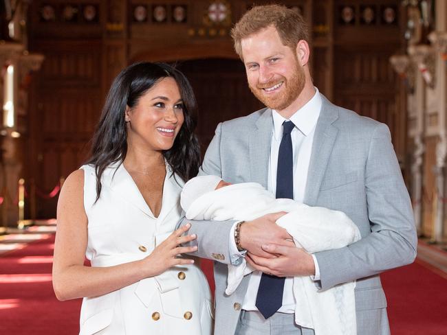 Meghan Markle and Prince Harry introduced their son Archie to the world’s media yesterday. Picture: Getty Images