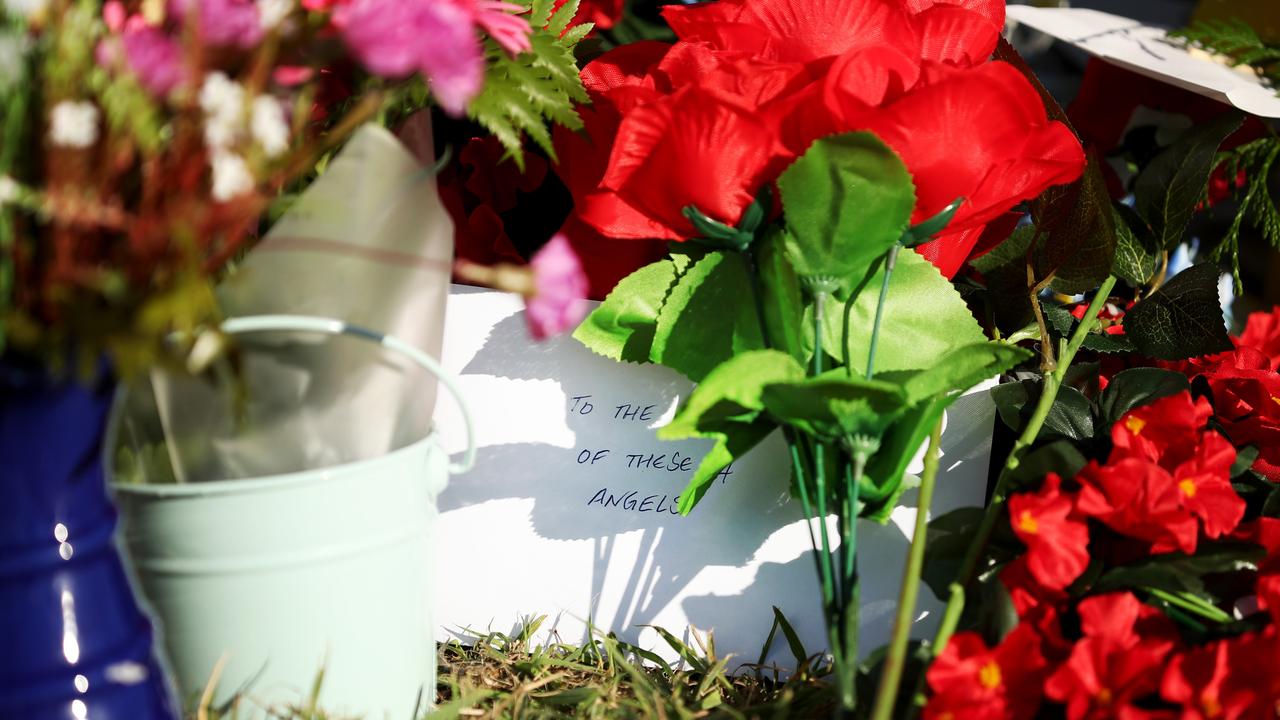 Memorial for the four teenagers killed in a roadside crash. Cnr of Bayswater Rd and Duckworth St. Picture: Alix Sweeney